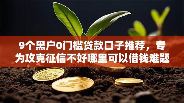 9个黑户0门槛贷款口子推荐，专为攻克征信不好哪里可以借钱难题