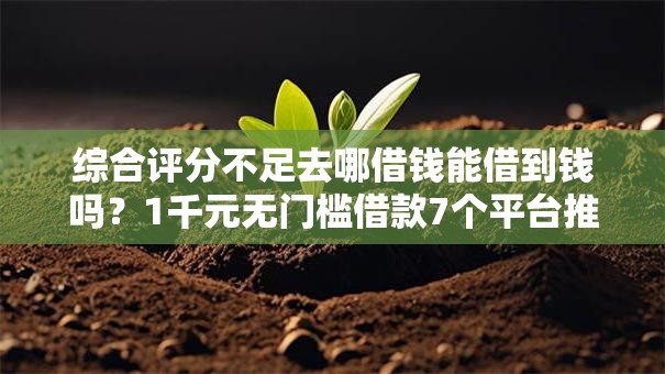 综合评分不足去哪借钱能借到钱吗？1千元无门槛借款7个平台推荐
