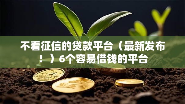 不看征信的贷款平台（最新发布！）6个容易借钱的平台