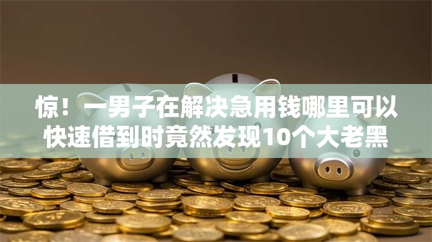 惊！一男子在解决急用钱哪里可以快速借到时竟然发现10个大老黑能下款的口子，事后分享了出来
