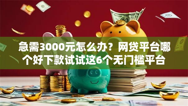 急需3000元怎么办？网贷平台哪个好下款试试这6个无门槛平台