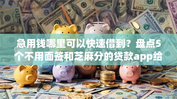 急用钱哪里可以快速借到？盘点5个不用面签和芝麻分的贷款app给你参考