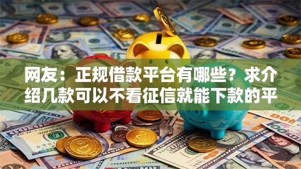 网友：正规借款平台有哪些？求介绍几款可以不看征信就能下款的平台