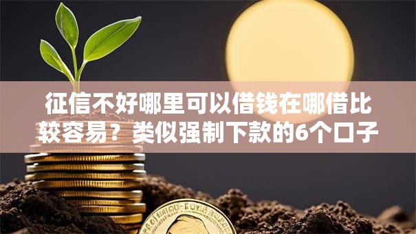 征信不好哪里可以借钱在哪借比较容易？类似强制下款的6个口子参考