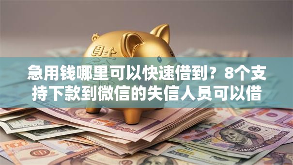 急用钱哪里可以快速借到？8个支持下款到微信的失信人员可以借钱的网贷平台