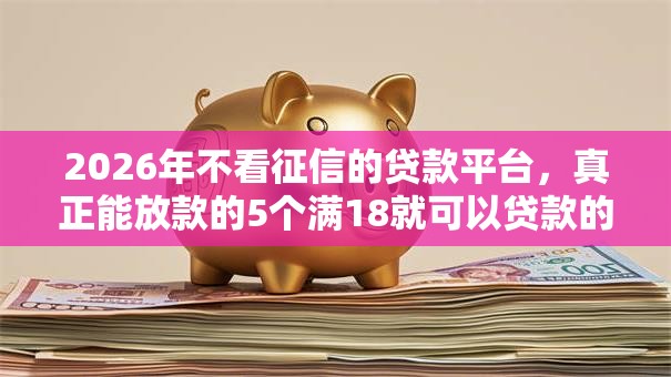 2026年不看征信的贷款平台，真正能放款的5个满18就可以贷款的平台推荐