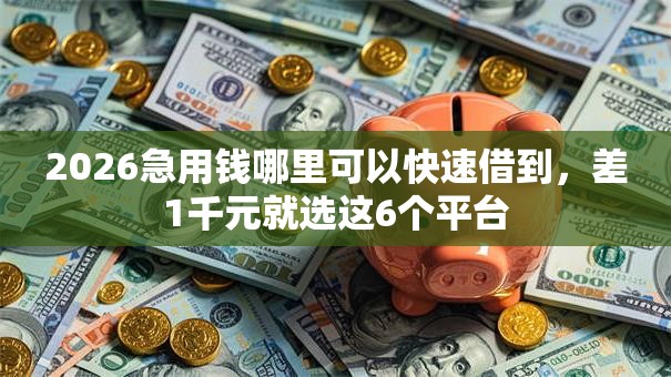 2026急用钱哪里可以快速借到，差1千元就选这6个平台