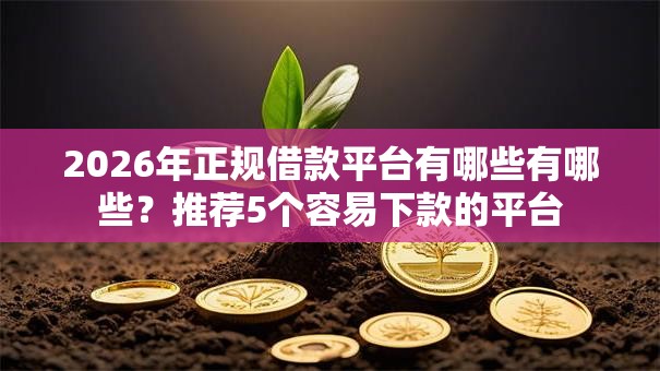 2026年正规借款平台有哪些有哪些？推荐5个容易下款的平台