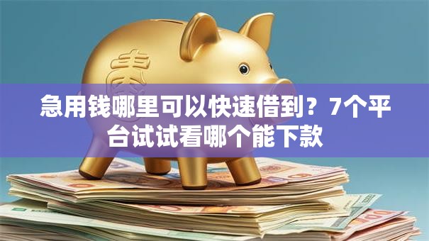 急用钱哪里可以快速借到？7个平台试试看哪个能下款