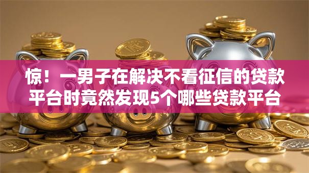 惊！一男子在解决不看征信的贷款平台时竟然发现5个哪些贷款平台不看征信，事后分享了出来