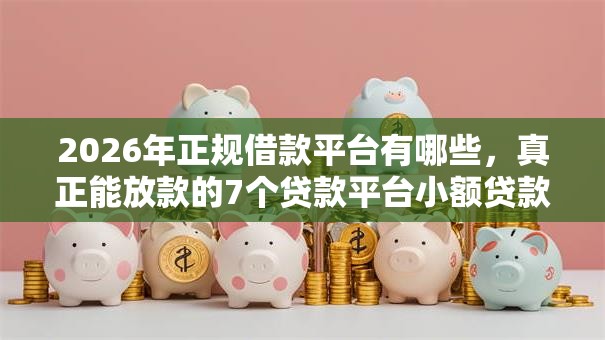 2026年正规借款平台有哪些，真正能放款的7个贷款平台小额贷款不看征信推荐