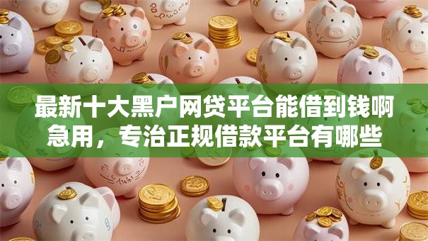 最新十大黑户网贷平台能借到钱啊急用，专治正规借款平台有哪些