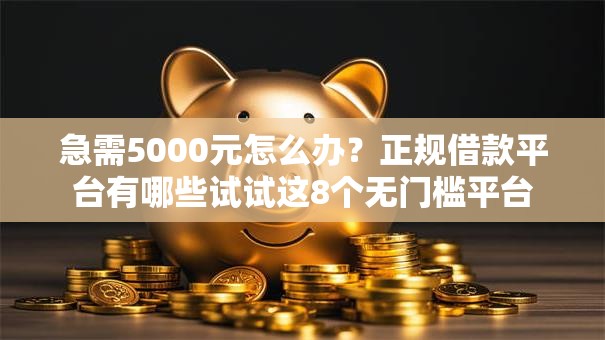 急需5000元怎么办？正规借款平台有哪些试试这8个无门槛平台