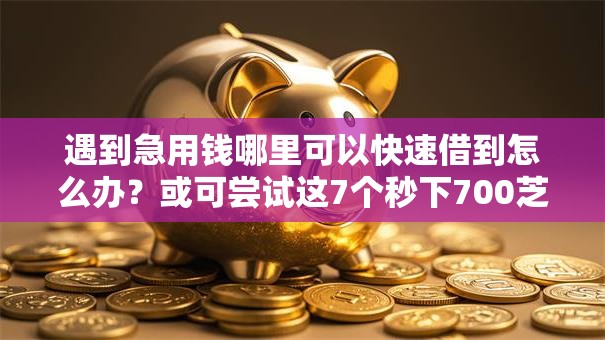 遇到急用钱哪里可以快速借到怎么办?或可尝试这7个秒下700芝麻分贷款平台 遇到急用钱哪里可以快速借到怎么办?或可尝试这7个秒下700芝麻分贷款平台
