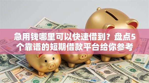 急用钱哪里可以快速借到？盘点5个靠谱的短期借款平台给你参考