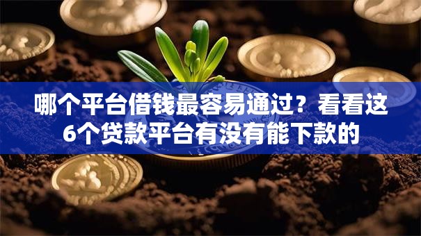 哪个平台借钱最容易通过？看看这6个贷款平台有没有能下款的