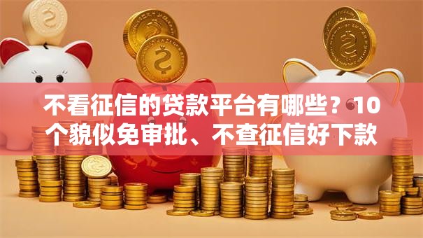 不看征信的贷款平台有哪些？10个貌似免审批、不查征信好下款的网贷平台合集