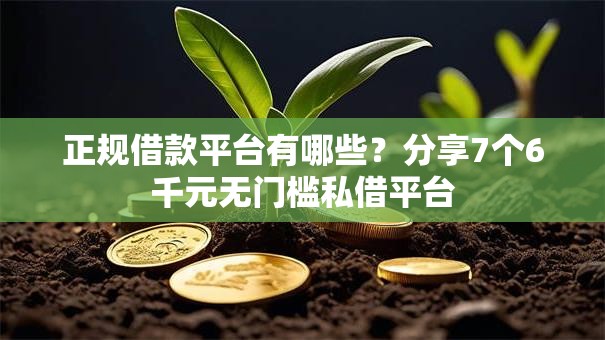 正规借款平台有哪些？分享7个6千元无门槛私借平台