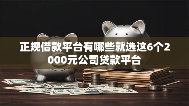 正规借款平台有哪些就选这6个2000元公司贷款平台