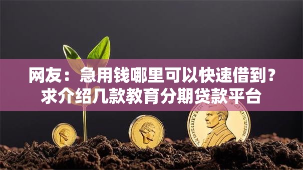 网友：急用钱哪里可以快速借到？求介绍几款教育分期贷款平台