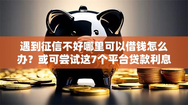 遇到征信不好哪里可以借钱怎么办？或可尝试这7个平台贷款利息低