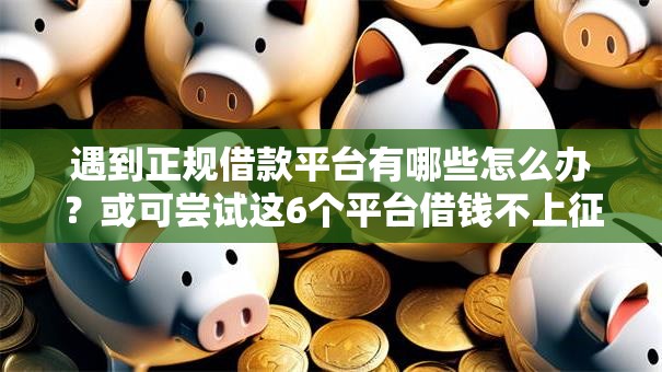 遇到正规借款平台有哪些怎么办？或可尝试这6个平台借钱不上征信