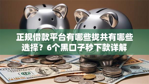 正规借款平台有哪些拢共有哪些选择？6个黑口子秒下款详解