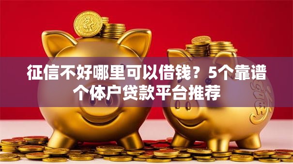 征信不好哪里可以借钱？5个靠谱个体户贷款平台推荐