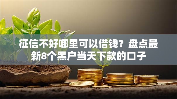 征信不好哪里可以借钱？盘点最新8个黑户当天下款的口子