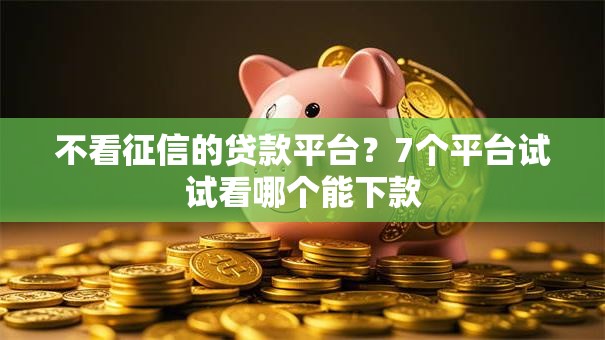 不看征信的贷款平台？7个平台试试看哪个能下款