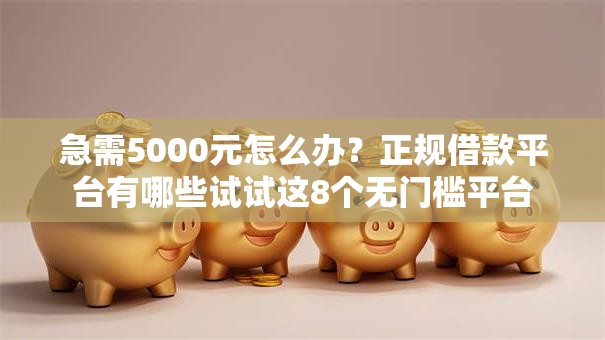 急需5000元怎么办？正规借款平台有哪些试试这8个无门槛平台