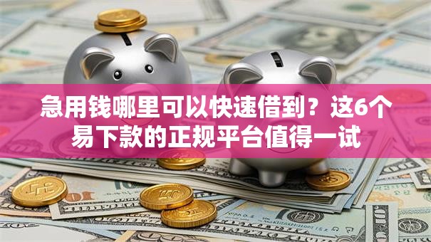 急用钱哪里可以快速借到？这6个易下款的正规平台值得一试