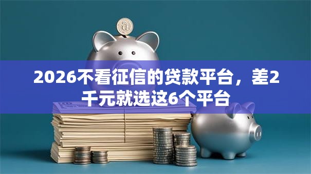 2026不看征信的贷款平台，差2千元就选这6个平台