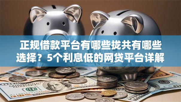 正规借款平台有哪些拢共有哪些选择？5个利息低的网贷平台详解