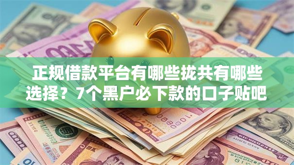 正规借款平台有哪些拢共有哪些选择?7个黑户必下款的口子贴吧推荐详解 正规借款平台有哪些拢共有哪些选择?7个黑户必下款的口子贴吧推荐详解