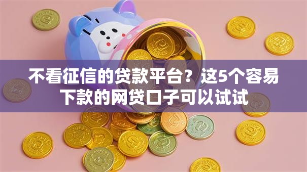 不看征信的贷款平台？这5个容易下款的网贷口子可以试试