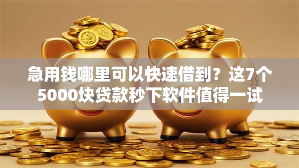 急用钱哪里可以快速借到？这7个5000块贷款秒下软件值得一试