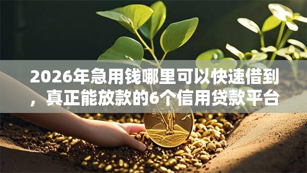 2026年急用钱哪里可以快速借到，真正能放款的6个信用贷款平台好推荐