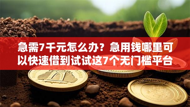 急需7千元怎么办？急用钱哪里可以快速借到试试这7个无门槛平台
