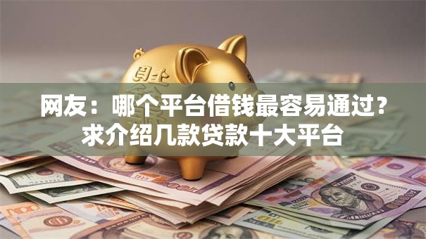 网友：哪个平台借钱最容易通过？求介绍几款贷款十大平台