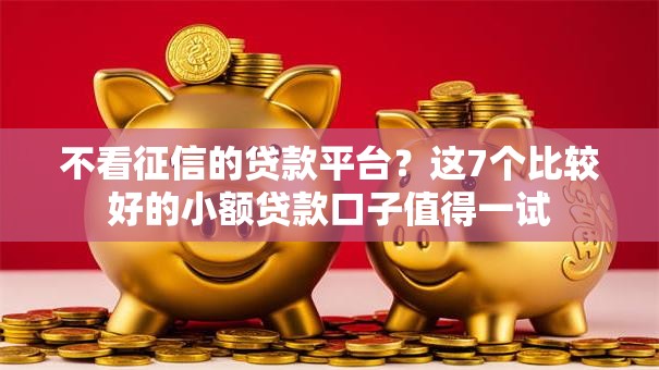 不看征信的贷款平台？这7个比较好的小额贷款口子值得一试