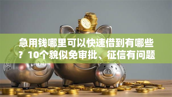 急用钱哪里可以快速借到有哪些？10个貌似免审批、征信有问题还可以借钱出来的平台合集