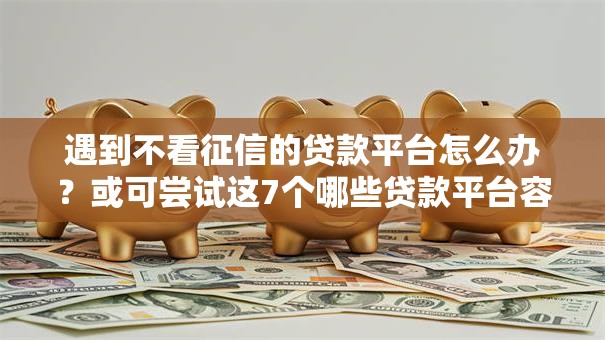 遇到不看征信的贷款平台怎么办？或可尝试这7个哪些贷款平台容易通过