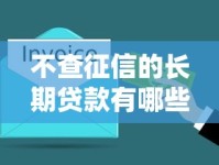 不查征信的长期贷款有哪些？这几种渠道或许能帮你解难题