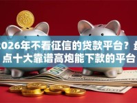 2026年不看征信的贷款平台？盘点十大靠谱高炮能下款的平台