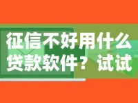 征信不好用什么贷款软件？试试这些低门槛借款渠道