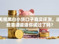 无视黑白小贷口子真实评测，这些靠谱渠道你试过了吗？