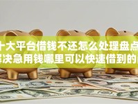 十大平台借钱不还怎么处理盘点，解决急用钱哪里可以快速借到的问题