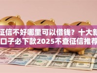 征信不好哪里可以借钱？十大新口子必下款2025不查征信推荐