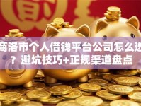 商洛市个人借钱平台公司怎么选？避坑技巧+正规渠道盘点